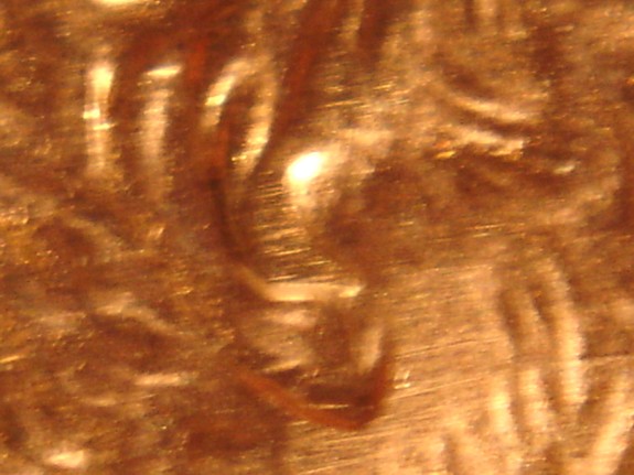 2006-P-Lincoln-Memorial-Cent---Partial-Beard-And-Polished-Inner-Ear